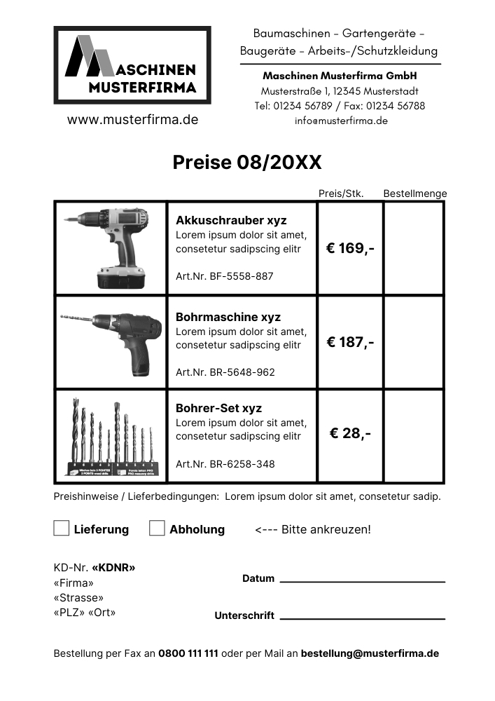 Fax Beispiel - Angebotsfax Fax Beispiel - Angebotsfax