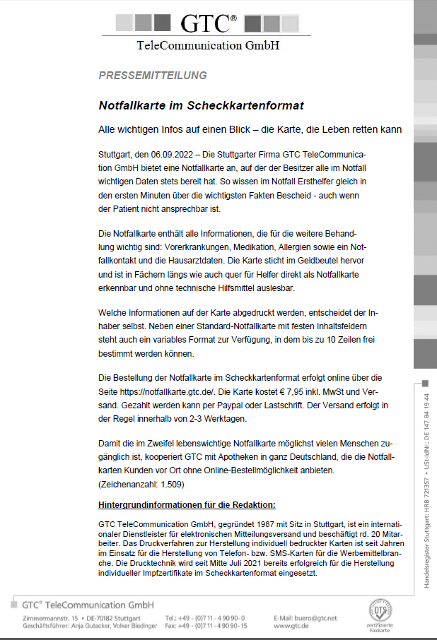 Fax Beispiel - Pressemitteilung Fax Beispiel - Pressemitteilung