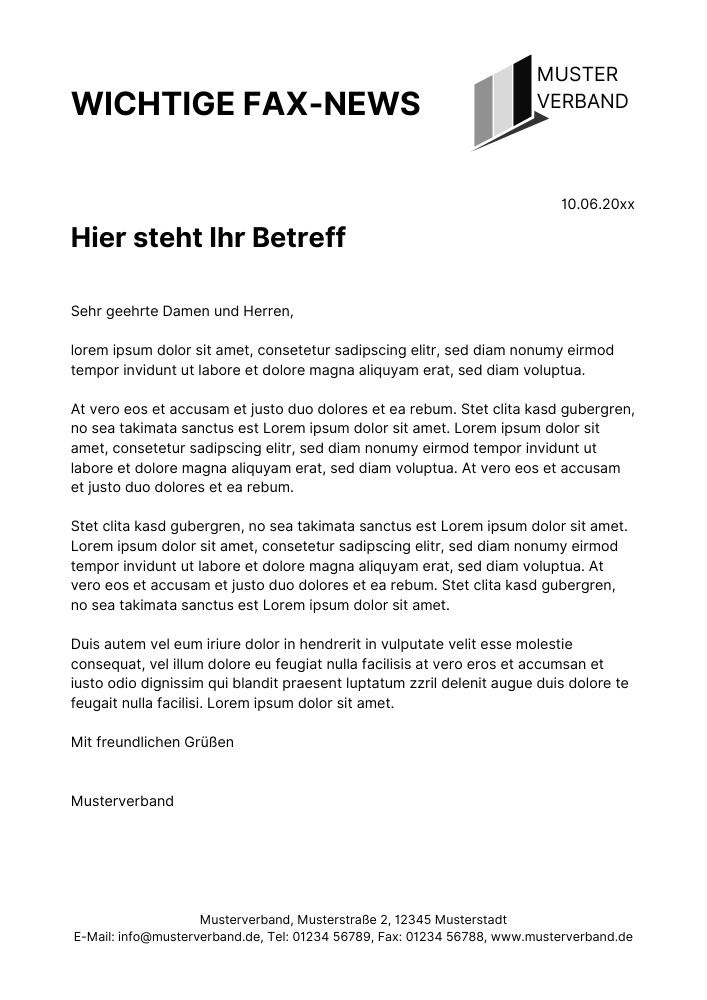 Fax Beispiel Informationsfax Fax Beispiel Informationsfax