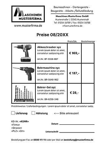 Fax Beispiel - Angebotsfax